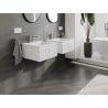 Mexen Rivel meuble de salle de bain 50 cm avec lavabo Otis, 1 tiroir, rainuré, blanc mat - 91A20-05023-1-BF01-W18M01