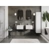 Mexen Rivel meuble de salle de bain 50 cm avec lavabo Otis, 1 tiroir, rainuré, blanc mat - 91A20-05023-1-BF01-W18M01