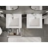 Mexen Rivel meuble de salle de bain 50 cm avec lavabo Otis, 1 tiroir, rainuré, blanc mat - 91A20-05023-1-BF01-W18M01