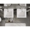 Mexen Rivel armoire de salle de bain 50 cm avec lavabo Otis, 1 tiroir, rainuré, gris mat/blanc mat - 91A20-05023-1-BF62-W18M01