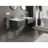 Mexen Rivel armoire de salle de bain 50 cm avec lavabo Otis, 1 tiroir, rainurée, graphite mat/blanc mat