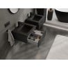 Mexen Rivel meuble de salle de bain 50 cm avec lavabo Otis, 1 tiroir, rainuré, noir mat - 91A20-05023-1-BF71-W18M71