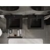 Mexen Rivel meuble de salle de bain 50 cm avec lavabo Otis, 1 tiroir, rainuré, noir mat - 91A20-05023-1-BF71-W18M71