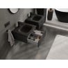Mexen Rivel meuble de salle de bain 50 cm avec vasque Vela, 1 tiroir, rainuré, noir mat - 91A20-05023-1-BF71-W23M71