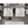 Mexen Rivel meuble de salle de bain 50 cm avec lavabo Otis, 1 tiroir, rainuré, blanc mat - 91A20-05047-1-BF01-W18M01