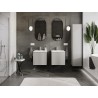 Mexen Rivel armoire de salle de bain 50 cm avec lavabo Otis, 1 tiroir, rainurée, gris mat/blanc mat - 91A20-05047-1-BF62-W18M01
