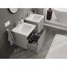 Mexen Rivel armoire de salle de bain 50 cm avec lavabo Otis, 1 tiroir, rainurée, gris mat/blanc mat - 91A20-05047-1-BF62-W18M01