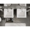 Mexen Rivel armoire de salle de bain 50 cm avec lavabo Otis, 1 tiroir, rainurée, gris mat/blanc mat - 91A20-05047-1-BF62-W18M01