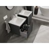 Mexen Rivel meuble de salle de bains 50 cm avec lavabo Otis, 1 tiroir, cannelé, graphite mat/blanc mat