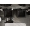 Mexen Rivel meuble de salle de bains 50 cm avec lavabo Otis, 1 tiroir, rainuré, noir mat - 91A20-05047-1-BF71-W18M71