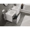 Mexen Rivel armoire de salle de bain 50 cm avec lavabo Vela, 1 tiroir, rainuré, blanc mat - 91A20-05047-1-BF01-W23M01