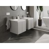 Mexen Rivel meuble de salle de bain 50 cm avec lavabo Vela, 1 tiroir, rainuré, gris mat/blanc mat - 91A20-05047-1-BF62-W23M01