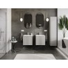 Mexen Rivel meuble de salle de bain 50 cm avec lavabo Vela, 1 tiroir, rainuré, gris mat/blanc mat - 91A20-05047-1-BF62-W23M01