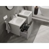 Mexen Rivel armoire de salle de bains 50 cm avec lavabo Vela, 1 tiroir, rainuré, gris mat/blanc mat - 91A20-05047-1-BF62-W23M01