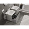 Mexen Rivel meuble de salle de bain 50 cm avec lavabo Vela, 1 tiroir, rainuré, gris mat/blanc mat - 91A20-05047-1-BF62-W23M01