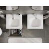 Mexen Rivel meuble de salle de bain 50 cm avec lavabo Vela, 1 tiroir, rainuré, gris mat/blanc mat - 91A20-05047-1-BF62-W23M01