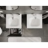 Mexen Rivel armoire de salle de bain 50 cm avec lavabo Vela, 1 tiroir, cannelée, graphite mat/blanc mat