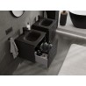 Mexen Rivel armoire de salle de bain 50 cm avec lavabo Vela, 1 tiroir, rainuré, noir mat - 91A20-05047-1-BF71-W23M71