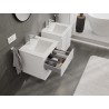 Mexen Rivel meuble de salle de bain 50 cm avec lavabo Otis, 2 tiroirs, rainuré, blanc mat - 91A20-05047-2-BFF01-W18M01