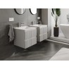 Mexen Rivel meuble de salle de bain 50 cm avec vasque Otis, 2 tiroirs, rainuré, gris mat/blanc mat - 91A20-05047-2-BFF62-W18M01