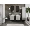 Mexen Rivel meuble de salle de bain 50 cm avec vasque Otis, 2 tiroirs, rainuré, gris mat/blanc mat - 91A20-05047-2-BFF62-W18M01