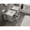 Mexen Rivel meuble de salle de bain 50 cm avec vasque Otis, 2 tiroirs, rainuré, gris mat/blanc mat - 91A20-05047-2-BFF62-W18M01