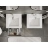 Mexen Rivel armoire de salle de bain 50 cm avec lavabo Otis, 2 tiroirs, rainuré, gris mat/blanc mat
