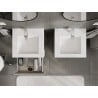 Mexen Rivel meuble de salle de bain 50 cm avec vasque Otis, 2 tiroirs, rainuré, gris mat/blanc mat - 91A20-05047-2-BFF62-W18M01