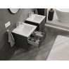 Mexen Rivel meuble de salle de bain 50 cm avec lavabo Otis, 2 tiroirs, rainuré, graphite mat/blanc mat