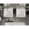 Mexen Rivel meuble de salle de bain 50 cm avec lavabo Otis, 2 tiroirs, rainuré, graphite mat/blanc mat