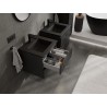 Mexen Rivel meuble de salle de bains 50 cm avec lavabo Otis, 2 tiroirs, nervuré, noir mat - 91A20-05047-2-BFF71-W18M71