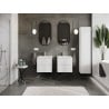 Mexen Rivel armoire de salle de bains 50 cm avec lavabo Vela, 2 tiroirs, rainurée, blanc mat - 91A20-05047-2-BFF01-W23M01