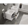 Mexen Rivel armoire de salle de bains 50 cm avec lavabo Vela, 2 tiroirs, rainurée, blanc mat - 91A20-05047-2-BFF01-W23M01