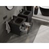 Mexen Rivel meuble de salle de bain 50 cm avec lavabo Vela, 2 tiroirs, rainuré, noir mat - 91A20-05047-2-BFF71-W23M71
