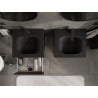Mexen Rivel meuble de salle de bain 50 cm avec lavabo Vela, 2 tiroirs, rainuré, noir mat - 91A20-05047-2-BFF71-W23M71