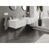 Mexen Rivel meuble de salle de bain 60 cm avec lavabo Otis, 1 tiroir, rainuré, blanc mat - 91A20-06023-1-BF01-W18M01
