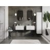 Mexen Rivel meuble de salle de bain 60 cm avec lavabo Otis, 1 tiroir, rainuré, blanc mat - 91A20-06023-1-BF01-W18M01