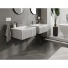 Mexen Rivel meuble de salle de bain 60 cm avec lavabo Otis, 1 tiroir, rainuré, gris mat/blanc mat - 91A20-06023-1-BF62-W18M01