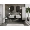 Mexen Rivel meuble de salle de bain 60 cm avec lavabo Otis, 1 tiroir, rainuré, gris mat/blanc mat - 91A20-06023-1-BF62-W18M01