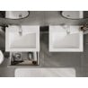 Mexen Rivel meuble de salle de bain 60 cm avec lavabo Otis, 1 tiroir, rainuré, gris mat/blanc mat - 91A20-06023-1-BF62-W18M01