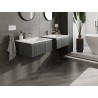Mexen Rivel meuble de salle de bains 60 cm avec lavabo Otis, 1 tiroir, rainuré, graphite mat/blanc mat