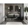 Mexen Rivel meuble de salle de bains 60 cm avec lavabo Otis, 1 tiroir, rainuré, graphite mat/blanc mat