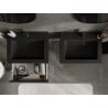 Mexen Rivel armoire de salle de bain 60 cm avec lavabo Otis, 1 tiroir, cannelé, noir mat - 91A20-06023-1-BF71-W18M71