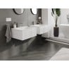 Mexen Rivel meuble de salle de bains 60 cm avec lavabo Vela, 1 tiroir, rainurée, blanc mat - 91A20-06023-1-BF01-W23M01