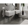 Mexen Rivel armoire de salle de bains 60 cm avec lavabo Vela, 1 tiroir, rainuré, gris mat/blanc mat - 91A20-06023-1-BF62-W23M01