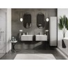 Mexen Rivel armoire de salle de bains 60 cm avec lavabo Vela, 1 tiroir, rainuré, gris mat/blanc mat - 91A20-06023-1-BF62-W23M01