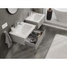 Mexen Rivel armoire de salle de bains 60 cm avec lavabo Vela, 1 tiroir, rainuré, gris mat/blanc mat - 91A20-06023-1-BF62-W23M01