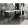 Mexen Rivel meuble de salle de bain 60 cm avec lavabo Vela, 1 tiroir, rainuré, graphite mat/blanc mat