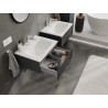 Mexen Rivel meuble de salle de bain 60 cm avec lavabo Vela, 1 tiroir, rainuré, graphite mat/blanc mat