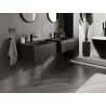Mexen Rivel meuble de salle de bains 60 cm avec lavabo Vela, 1 tiroir, rainuré, noir mat - 91A20-06023-1-BF71-W23M71